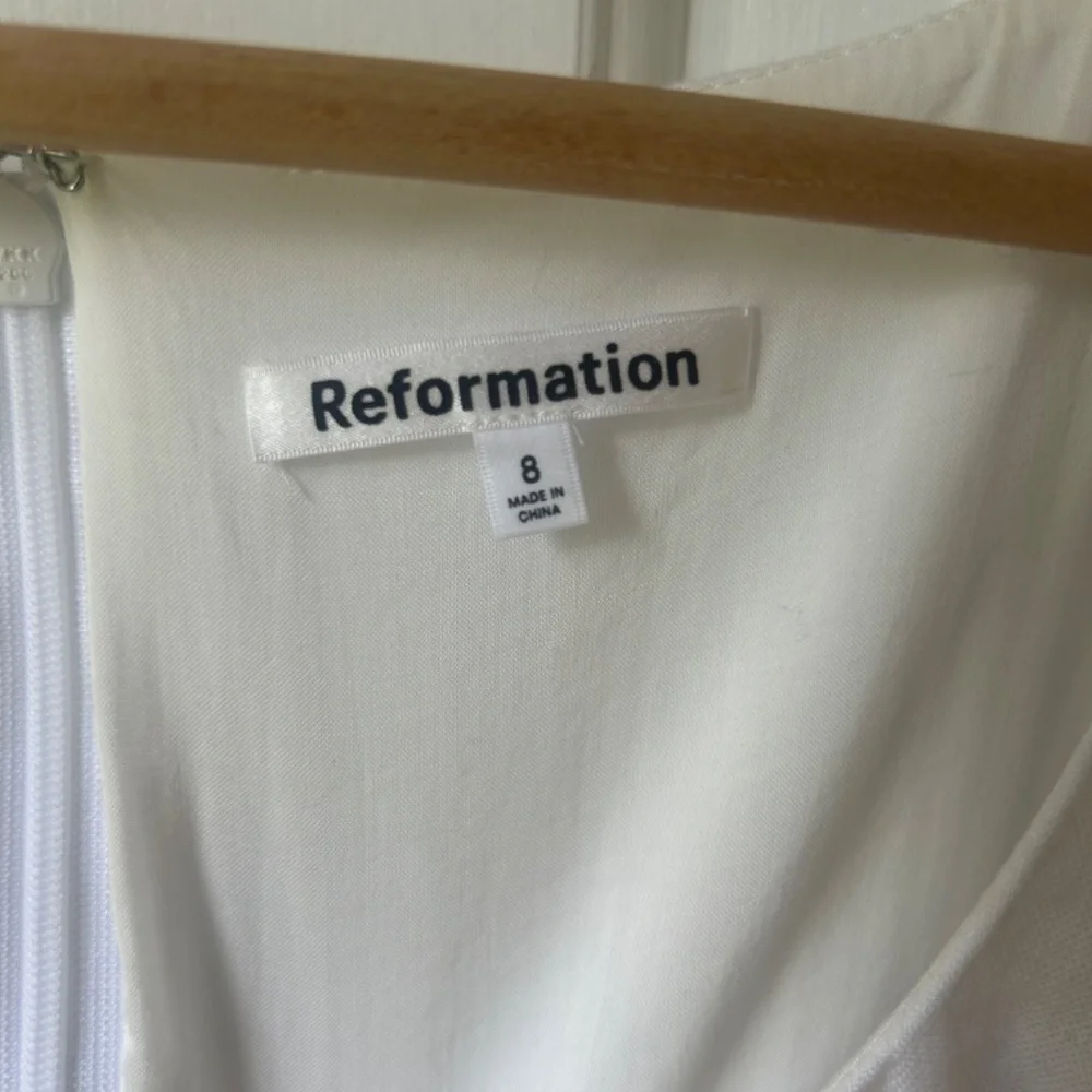 Reformation Abigail Linen Top - White - Size 8 - Picture 4 of 5
